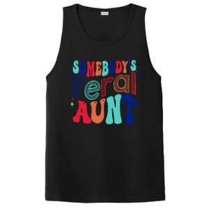 Somebodys Feral Aunt Groovy Mothers Day Cute Gift PosiCharge Competitor Tank