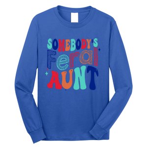 Somebodys Feral Aunt Groovy Mothers Day Cute Gift Long Sleeve Shirt