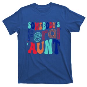 Somebodys Feral Aunt Groovy Mothers Day Cute Gift T-Shirt