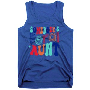 Somebodys Feral Aunt Groovy Mothers Day Cute Gift Tank Top