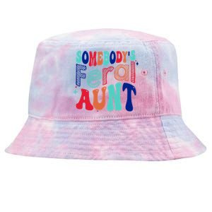 Somebodys Feral Aunt Groovy Mothers Day Cute Gift Tie-Dyed Bucket Hat