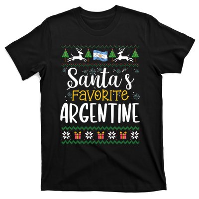 SantaS Favorite Argentine Argentina Ugly Christmas Sweater T-Shirt