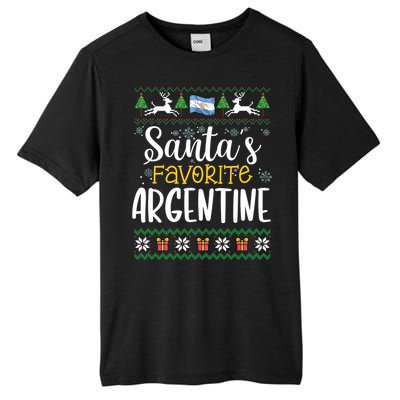 SantaS Favorite Argentine Argentina Ugly Christmas Sweater Tall Fusion ChromaSoft Performance T-Shirt