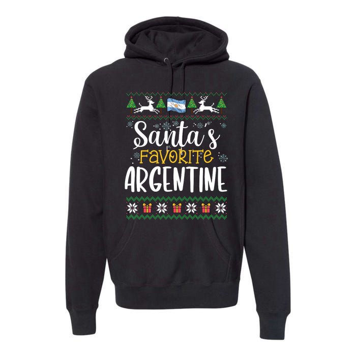 SantaS Favorite Argentine Argentina Ugly Christmas Sweater Premium Hoodie