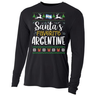 SantaS Favorite Argentine Argentina Ugly Christmas Sweater Cooling Performance Long Sleeve Crew