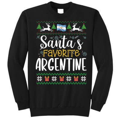 SantaS Favorite Argentine Argentina Ugly Christmas Sweater Tall Sweatshirt