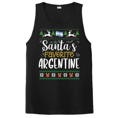 SantaS Favorite Argentine Argentina Ugly Christmas Sweater PosiCharge Competitor Tank