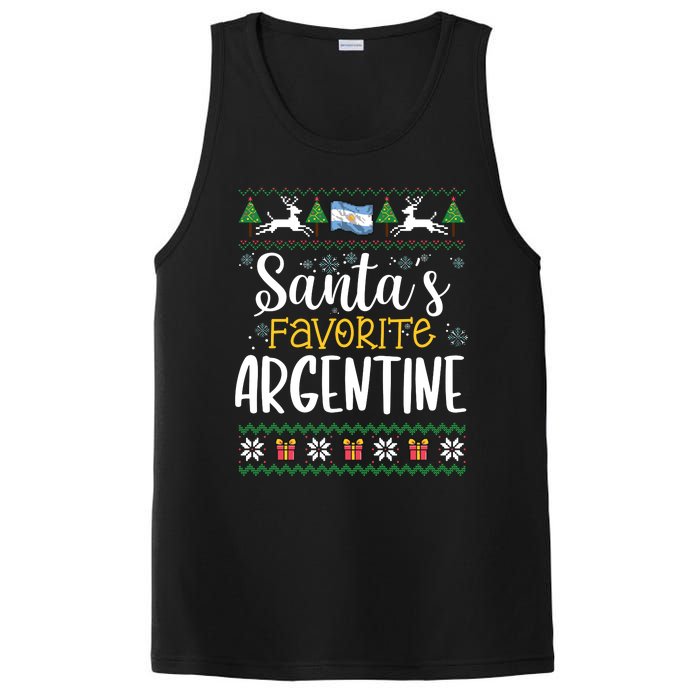 SantaS Favorite Argentine Argentina Ugly Christmas Sweater PosiCharge Competitor Tank