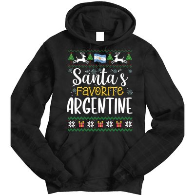 SantaS Favorite Argentine Argentina Ugly Christmas Sweater Tie Dye Hoodie