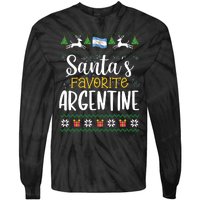 SantaS Favorite Argentine Argentina Ugly Christmas Sweater Tie-Dye Long Sleeve Shirt