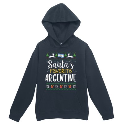 SantaS Favorite Argentine Argentina Ugly Christmas Sweater Urban Pullover Hoodie