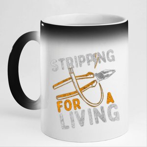 Stripping For A Living Electrician Work Electrical Worker 11oz Black Color Changing Mug