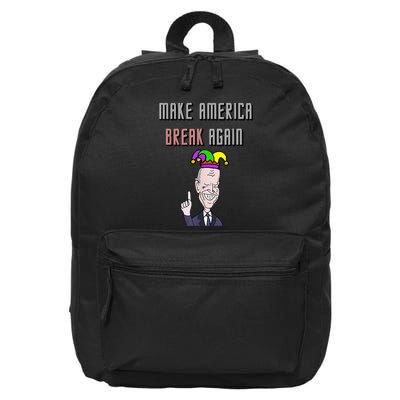 Socialdudtees Funny Anti Joe Biden Make America Break Again 16 in Basic Backpack