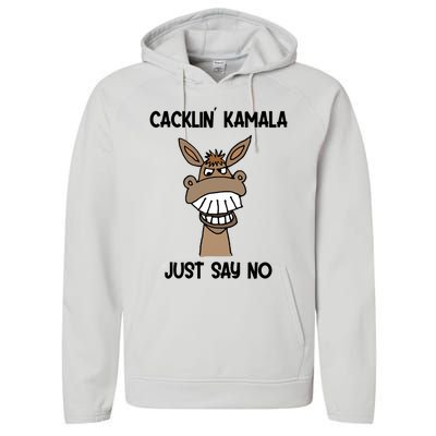 Socialdudtees Funny Anti Kamala Harris Laughing Donkey Performance Fleece Hoodie