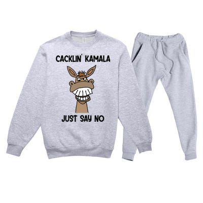 Socialdudtees Funny Anti Kamala Harris Laughing Donkey Premium Crewneck Sweatsuit Set