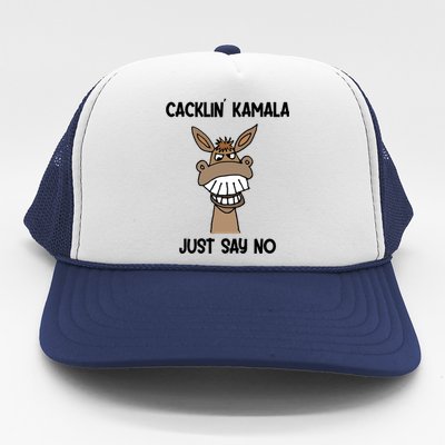 Socialdudtees Funny Anti Kamala Harris Laughing Donkey Trucker Hat