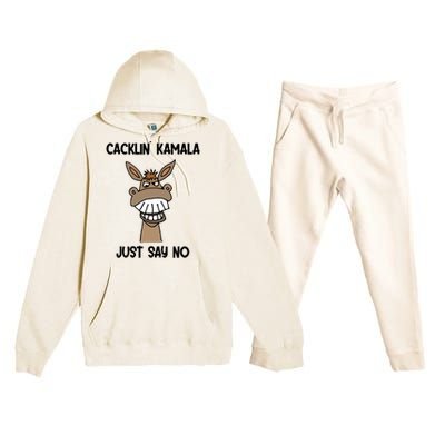 Socialdudtees Funny Anti Kamala Harris Laughing Donkey Premium Hooded Sweatsuit Set