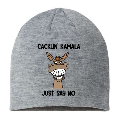 Socialdudtees Funny Anti Kamala Harris Laughing Donkey Sustainable Beanie