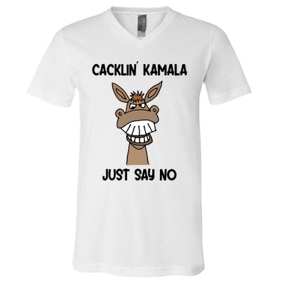 Socialdudtees Funny Anti Kamala Harris Laughing Donkey V-Neck T-Shirt