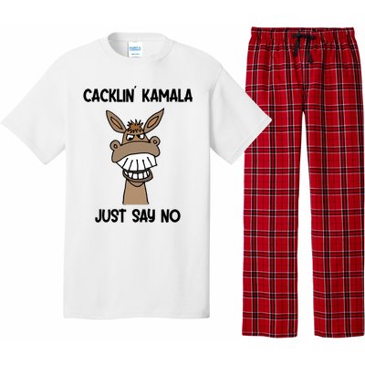 Socialdudtees Funny Anti Kamala Harris Laughing Donkey Pajama Set