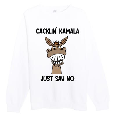 Socialdudtees Funny Anti Kamala Harris Laughing Donkey Premium Crewneck Sweatshirt