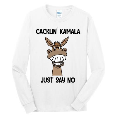 Socialdudtees Funny Anti Kamala Harris Laughing Donkey Tall Long Sleeve T-Shirt