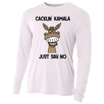 Socialdudtees Funny Anti Kamala Harris Laughing Donkey Cooling Performance Long Sleeve Crew