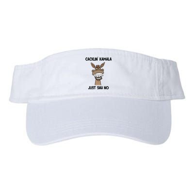 Socialdudtees Funny Anti Kamala Harris Laughing Donkey Valucap Bio-Washed Visor