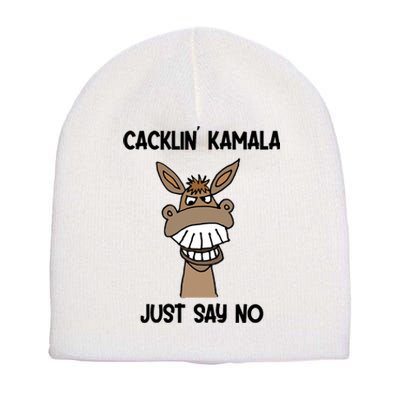 Socialdudtees Funny Anti Kamala Harris Laughing Donkey Short Acrylic Beanie