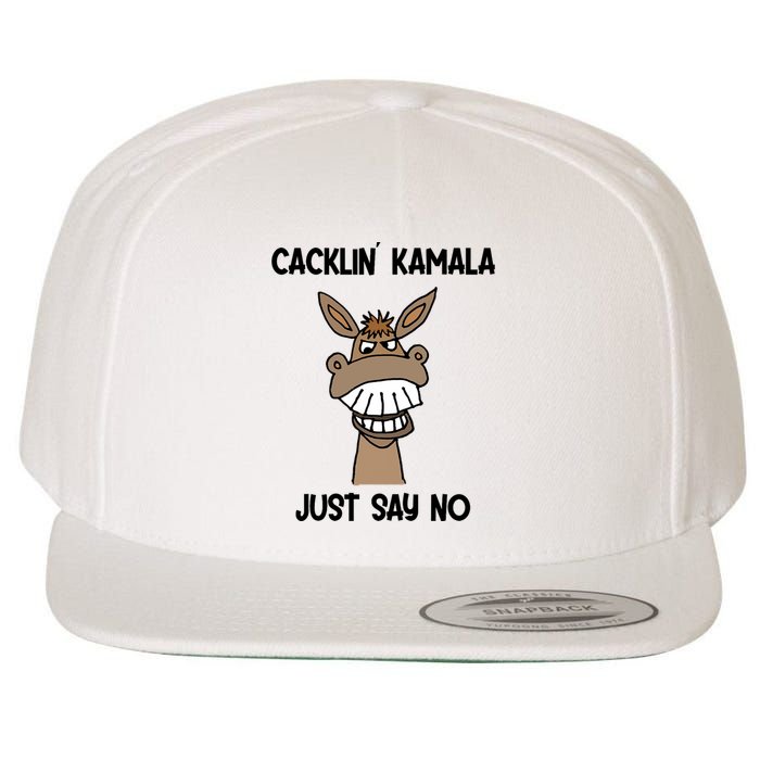 Socialdudtees Funny Anti Kamala Harris Laughing Donkey Wool Snapback Cap