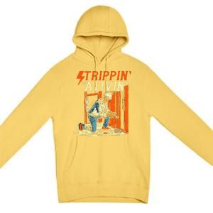 Stripping For A Living Electrician Work Powerline Electrical Premium Pullover Hoodie