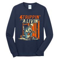 Stripping For A Living Electrician Work Powerline Electrical Tall Long Sleeve T-Shirt