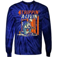 Stripping For A Living Electrician Work Powerline Electrical Tie-Dye Long Sleeve Shirt