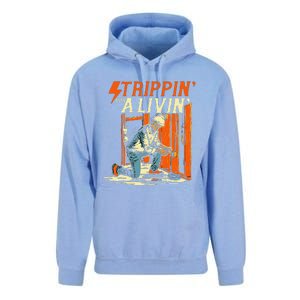 Stripping For A Living Electrician Work Powerline Electrical Unisex Surf Hoodie