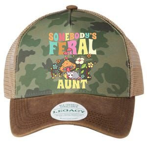 Somebody's Feral Aunt Opossum Wild Auntie Groovy Mushroom Legacy Tie Dye Trucker Hat