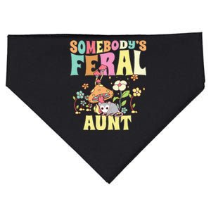 Somebody's Feral Aunt Opossum Wild Auntie Groovy Mushroom USA-Made Doggie Bandana