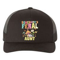 Somebody's Feral Aunt Opossum Wild Auntie Groovy Mushroom Yupoong Adult 5-Panel Trucker Hat