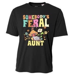 Somebody's Feral Aunt Opossum Wild Auntie Groovy Mushroom Cooling Performance Crew T-Shirt