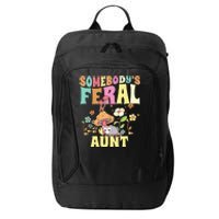 Somebody's Feral Aunt Opossum Wild Auntie Groovy Mushroom City Backpack