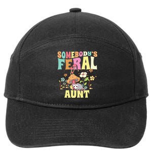 Somebody's Feral Aunt Opossum Wild Auntie Groovy Mushroom 7-Panel Snapback Hat