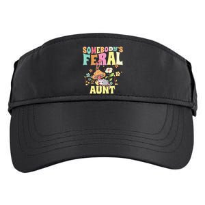 Somebody's Feral Aunt Opossum Wild Auntie Groovy Mushroom Adult Drive Performance Visor