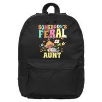 Somebody's Feral Aunt Opossum Wild Auntie Groovy Mushroom 16 in Basic Backpack