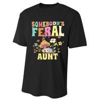 Somebody's Feral Aunt Opossum Wild Auntie Groovy Mushroom Performance Sprint T-Shirt