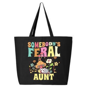 Somebody's Feral Aunt Opossum Wild Auntie Groovy Mushroom 25L Jumbo Tote