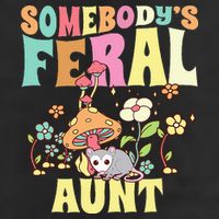 Somebody's Feral Aunt Opossum Wild Auntie Groovy Mushroom Hat
