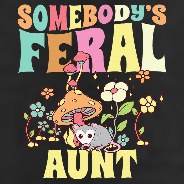 Somebody's Feral Aunt Opossum Wild Auntie Groovy Mushroom Hat