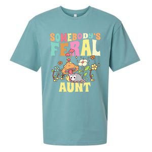 Somebody's Feral Aunt Opossum Wild Auntie Groovy Mushroom Sueded Cloud Jersey T-Shirt