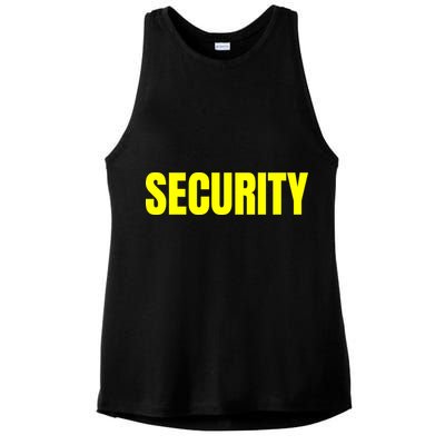 Security Front And Back Print Staff Event Uniform Bouncer Ladies PosiCharge Tri-Blend Wicking Tank