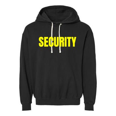Security Front And Back Print Staff Event Uniform Bouncer Garment-Dyed Fleece Hoodie