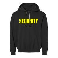 Security Front And Back Print Staff Event Uniform Bouncer Garment-Dyed Fleece Hoodie
